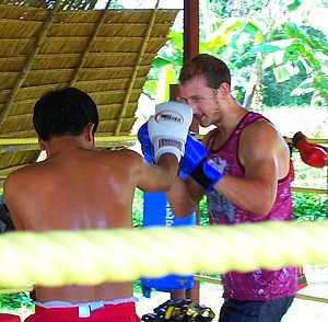 entrainement au muaythai dans le nord de la Thailande