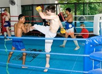 cours de boxe thai sur une ile du Golfe de Thailande