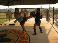 camp d'entrainement à la boxe thai dans le nord Thailandais