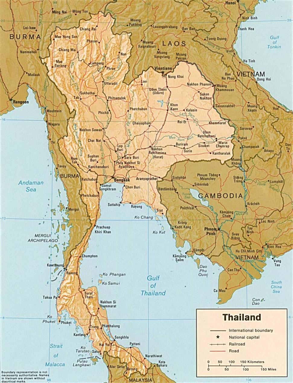 Carte de la Thailande