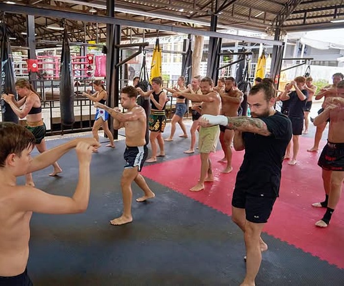 cours de boxe thai sur une ile du Golfe de Thailande