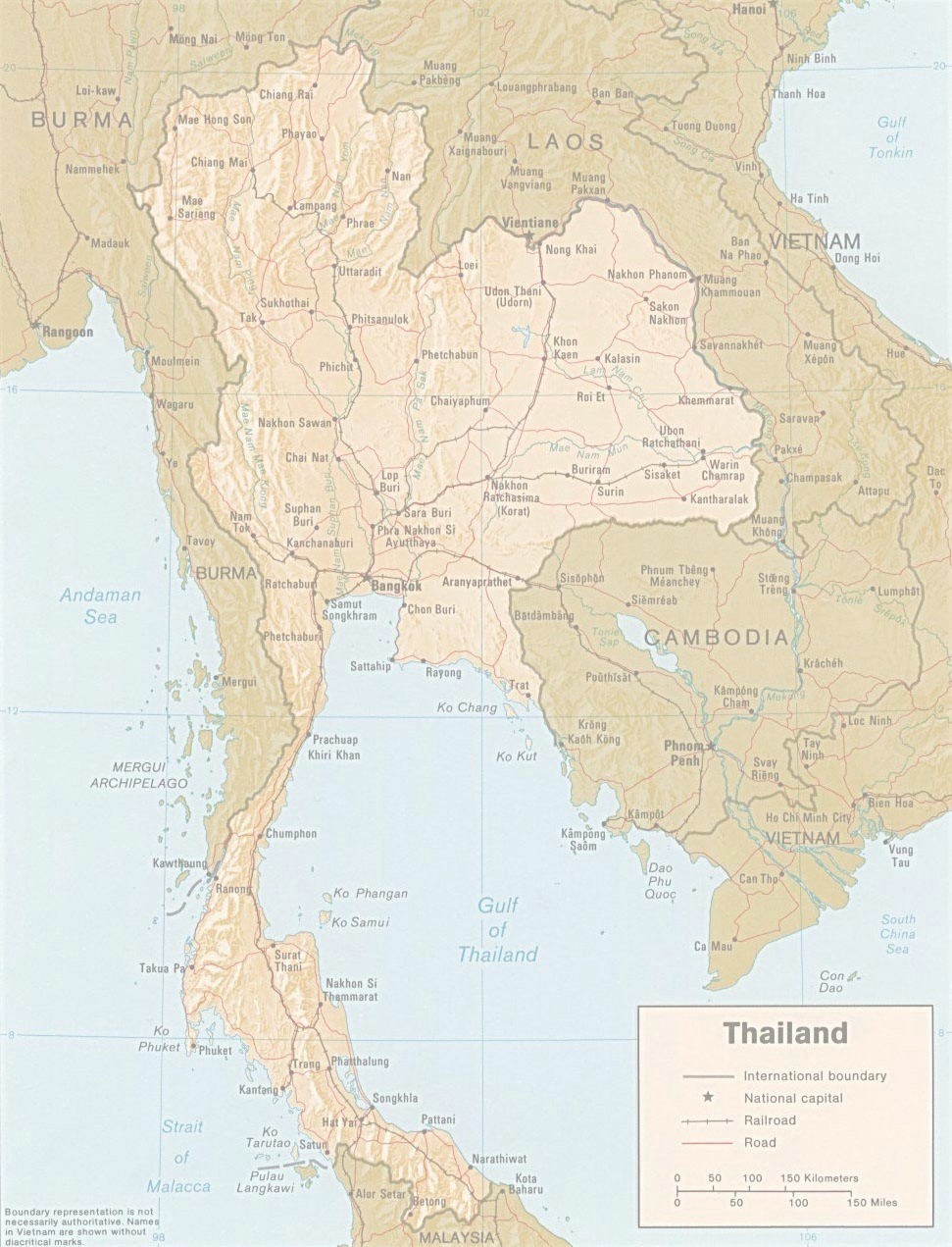 Carte de la Thailande