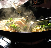 Wok pour la cuisine tha